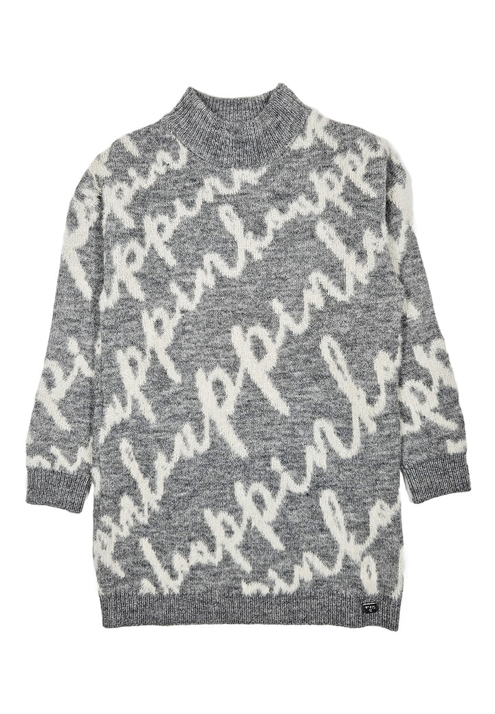 Vestito maglia grigio per bambina