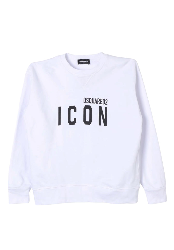 Sweat-shirt blanc à col rond pour enfant