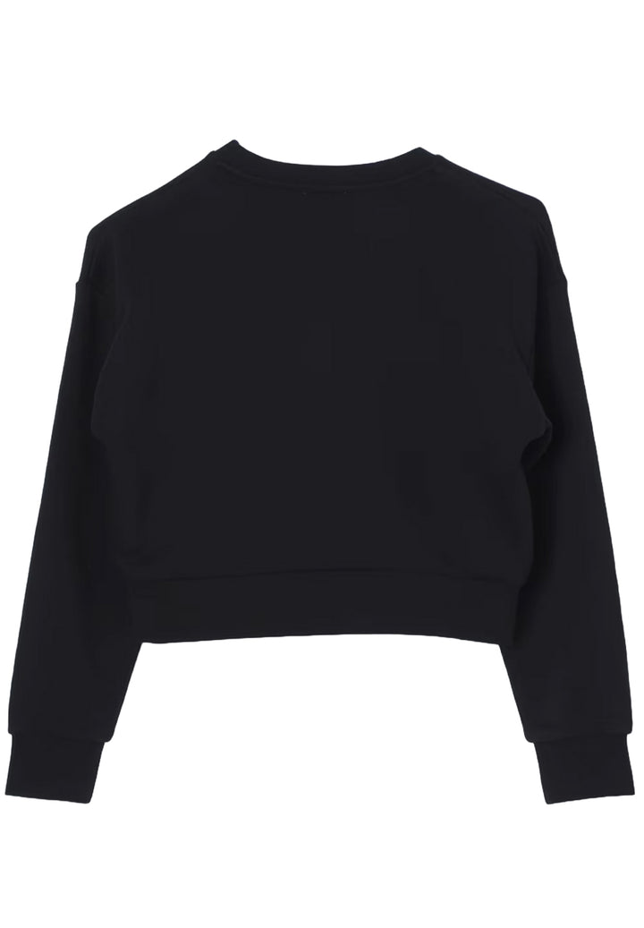 Schwarzes Sweatshirt mit Rundhalsausschnitt für Mädchen