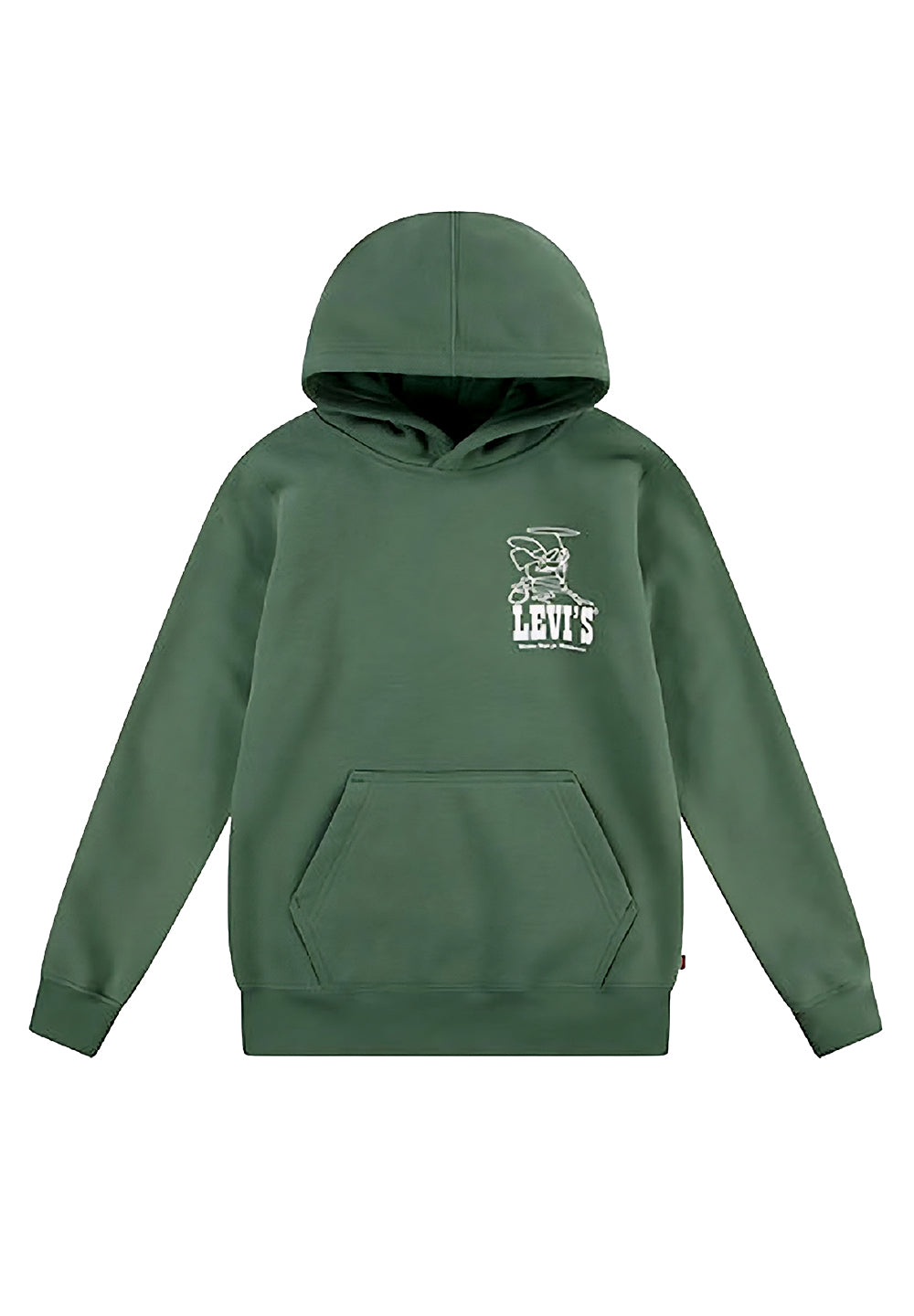 Felpa cappuccio verde per bambino