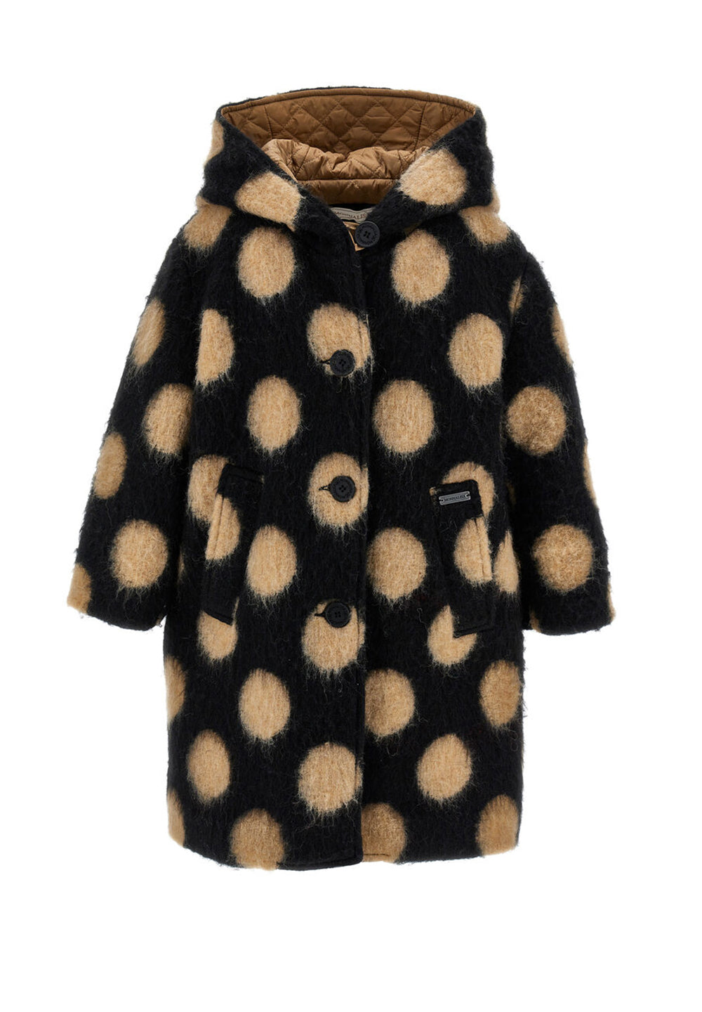 Manteau à capuche noir-beige pour fille