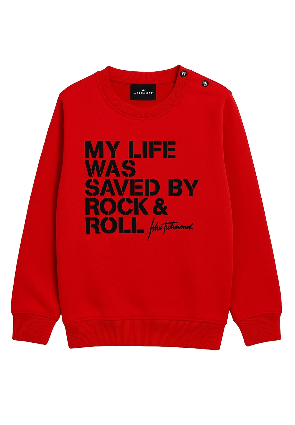 Sweat-shirt rouge à col rond pour nouveau-nés