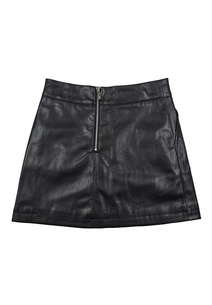 Jupe en similicuir noir pour fille