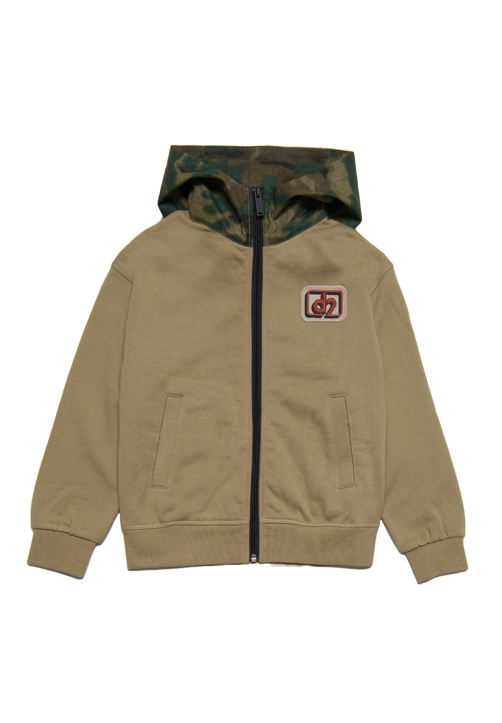 Felpa zip verde per bambino