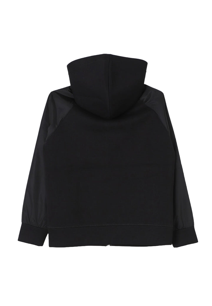 Felpa zip nera per bambino
