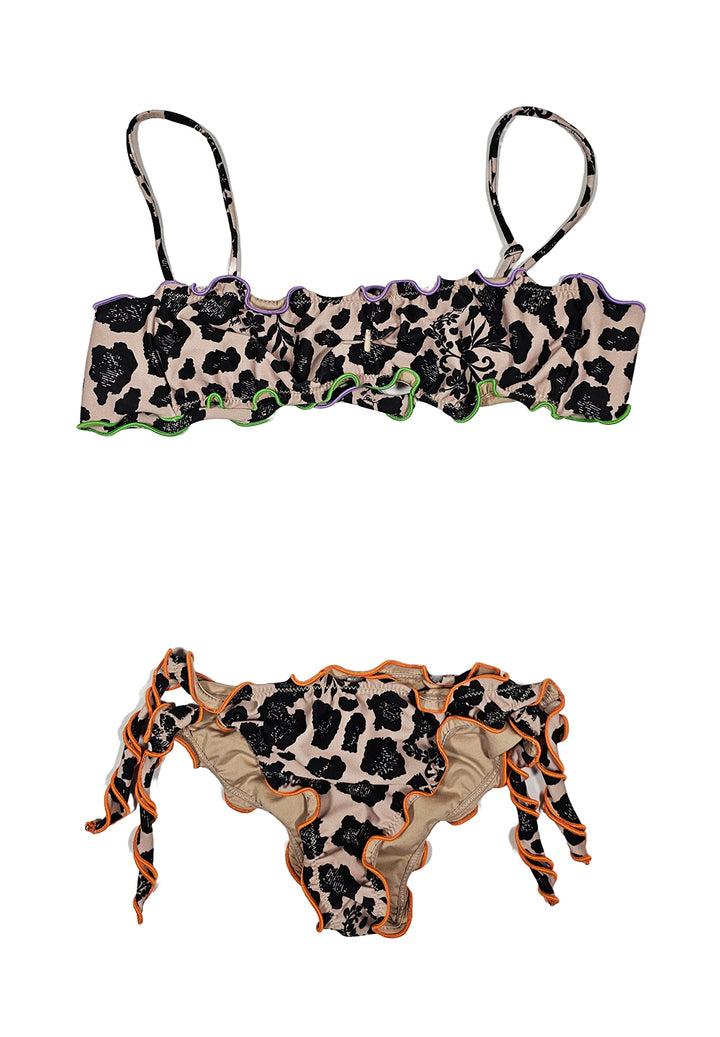 Costume bikini maculato per bambina