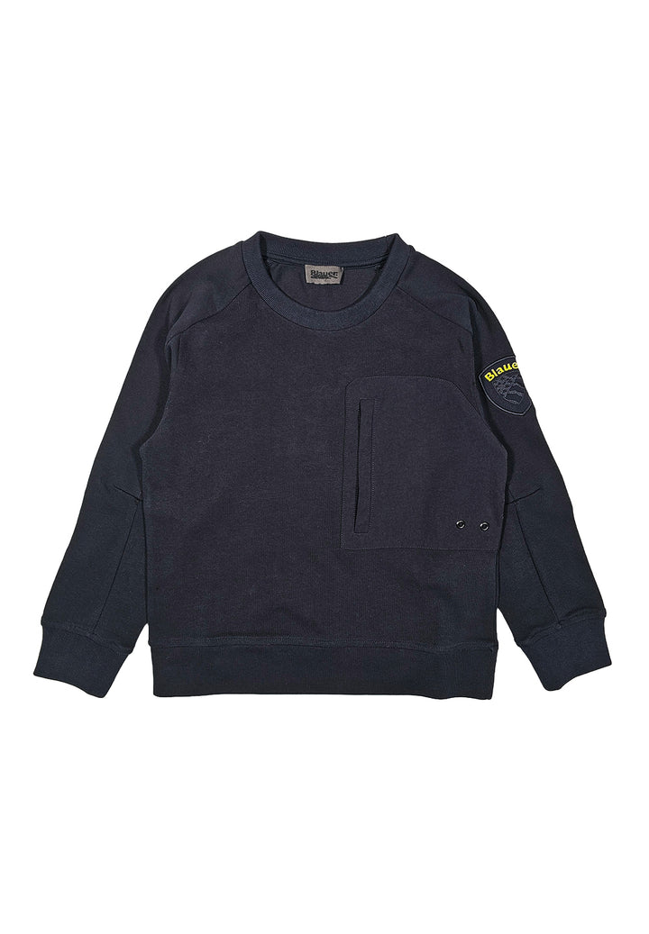 Felpa girocollo blu per bambino - Primamoda kids