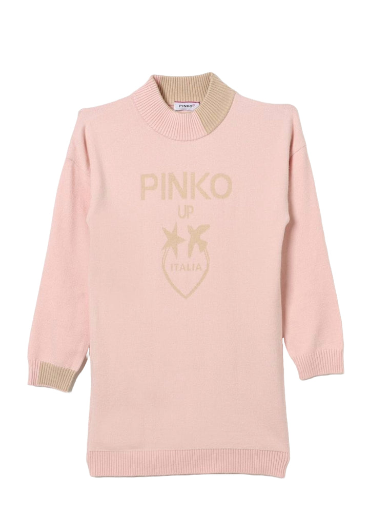 Vestito maglia rosa per bambina