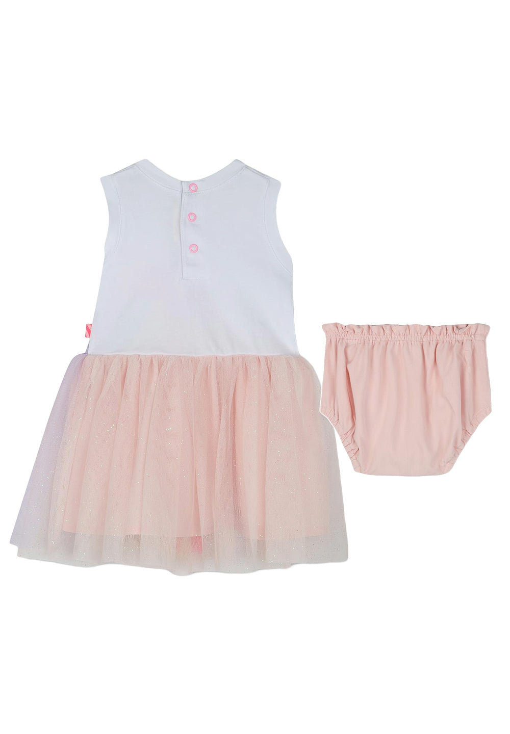 Vestito bianco-rosa per neonata