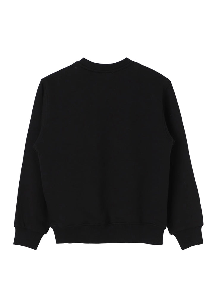 Sweat-shirt noir à col rond pour enfant