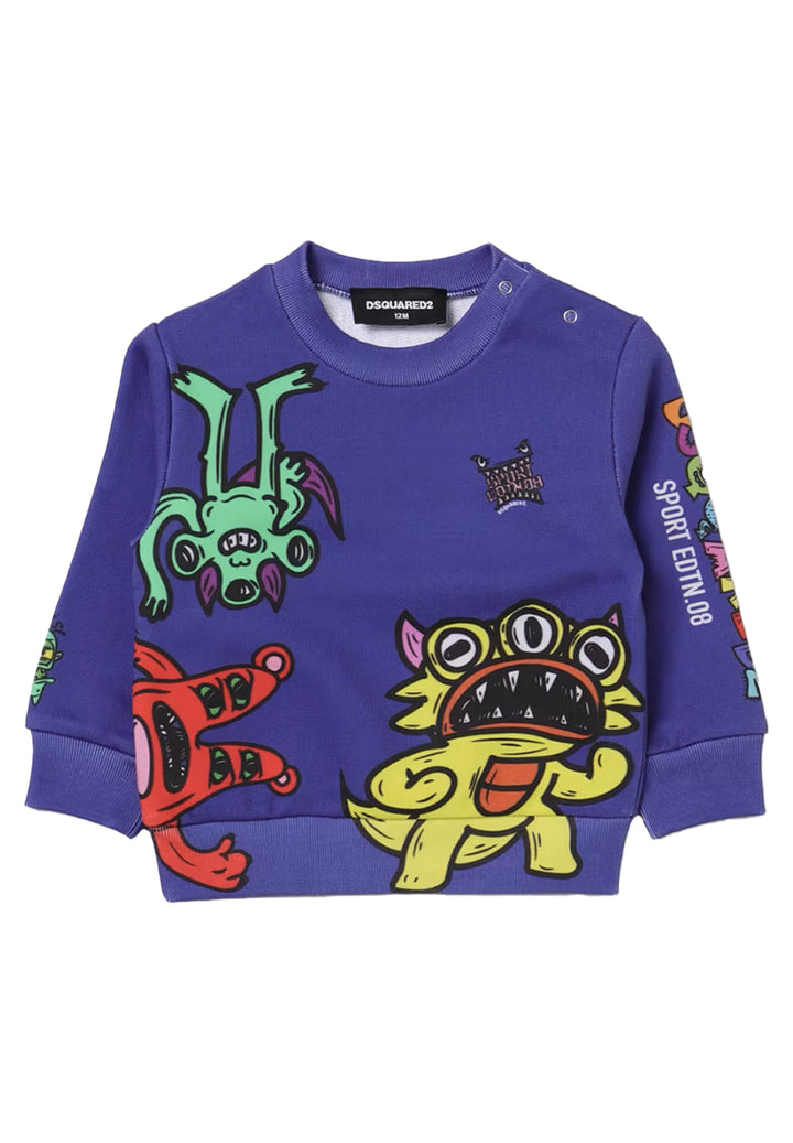 Felpa girocollo blu per bambino