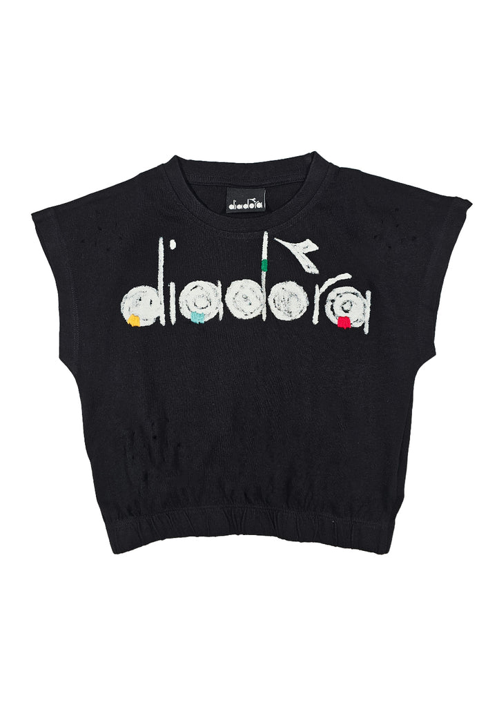 T-shirt nera per bambina