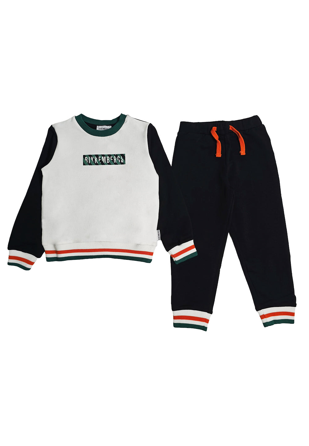 Completo felpa bianco-nero per neonato