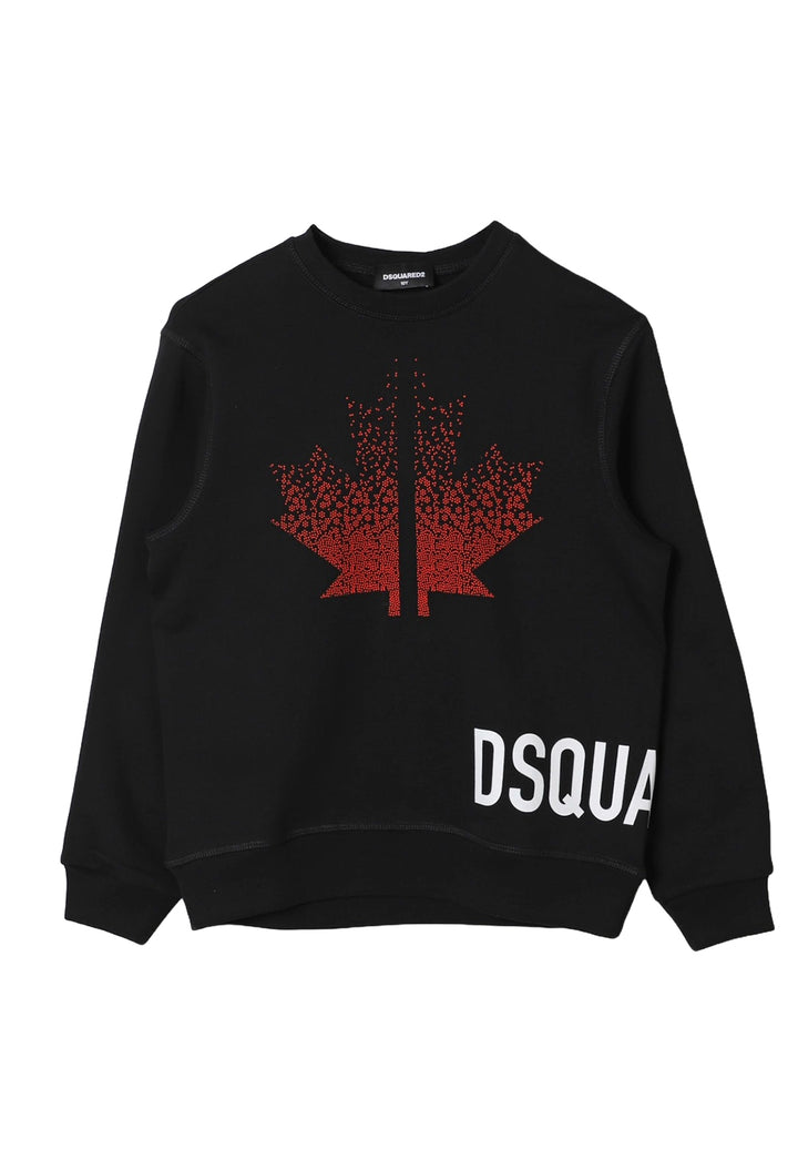 Felpa girocollo nera per bambino