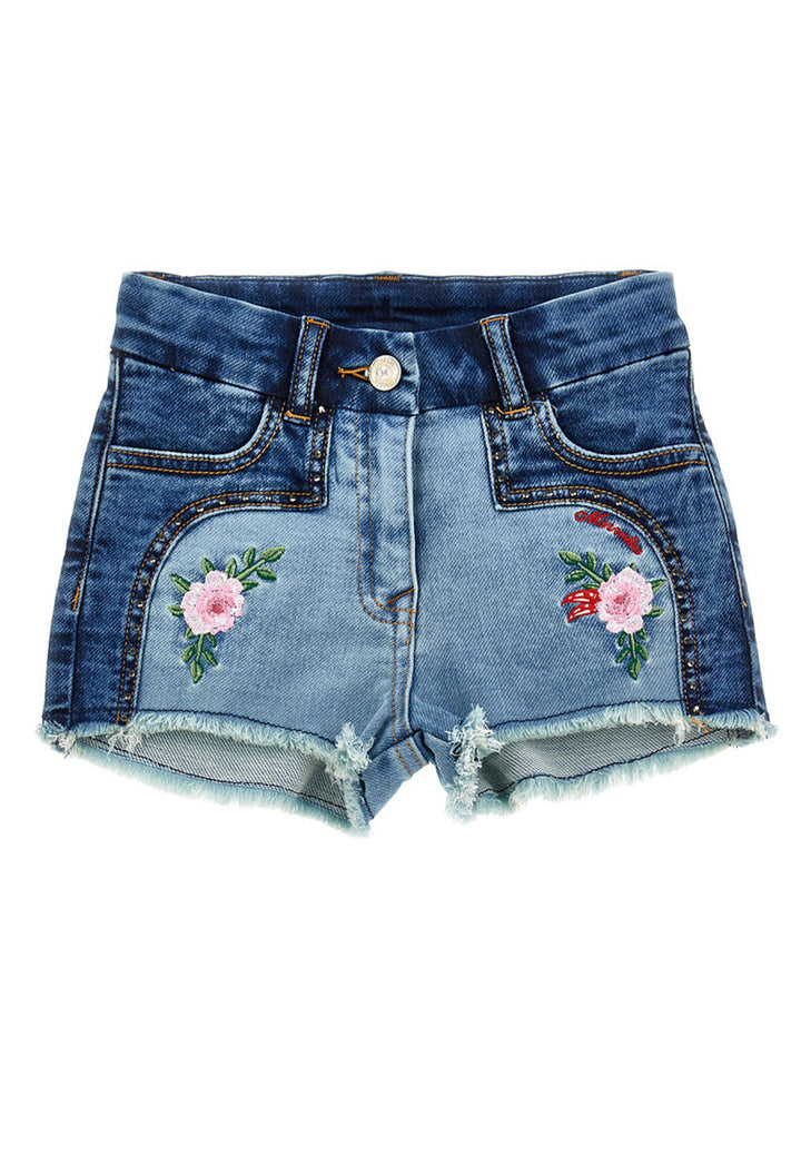 Short en jean bleu pour fille