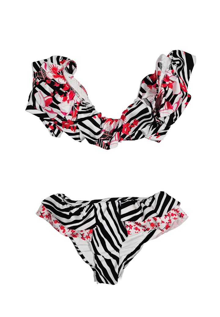 Costume bikini bianco-nero per bambina - Primamoda kids