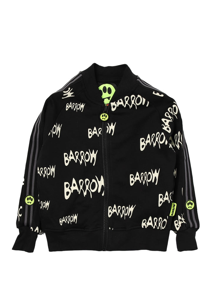 Felpa zip nera per bambino