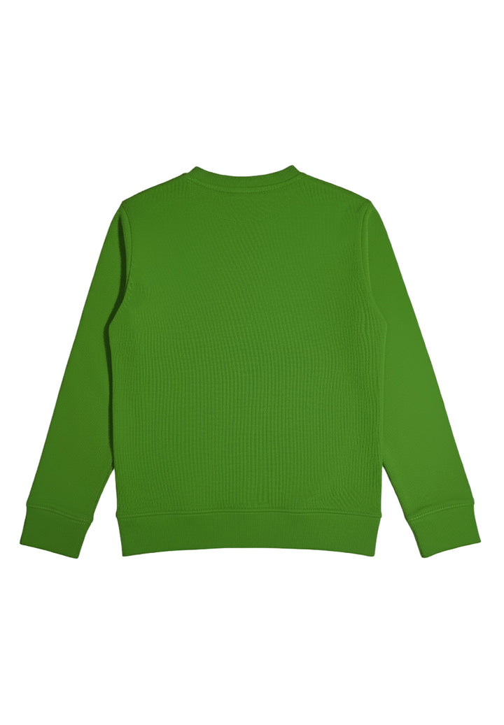 Felpa girocollo verde per bambino