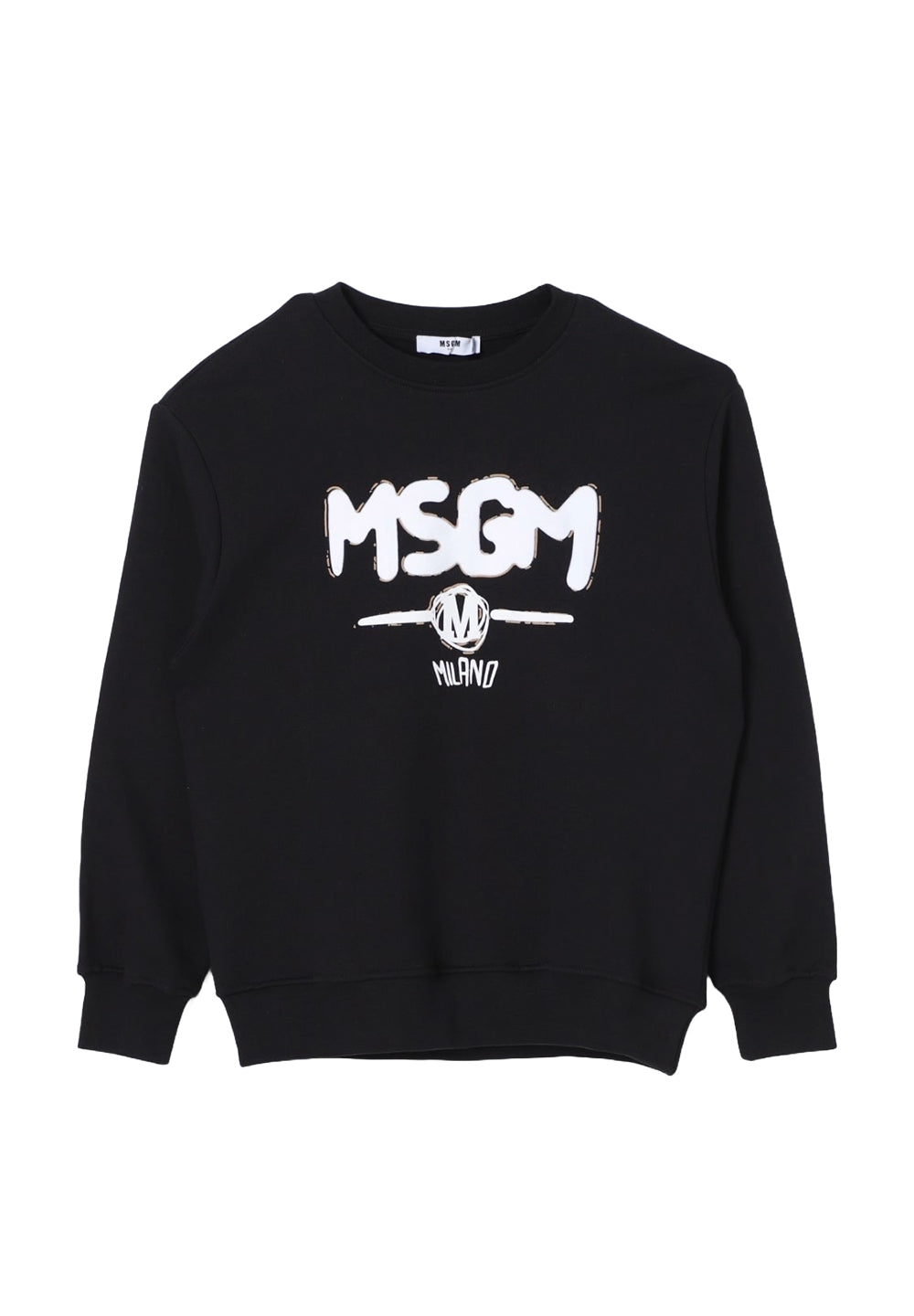 Sweat-shirt noir à col rond pour enfant