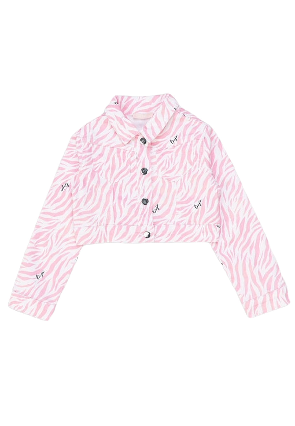 Veste en jean blanche et rose pour fille