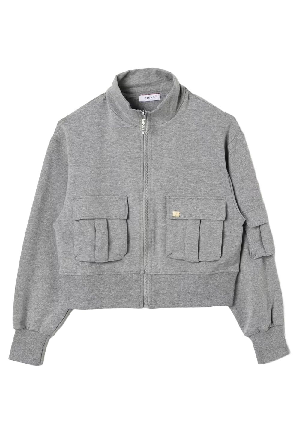 Graue Fleece-Bomberjacke für Mädchen