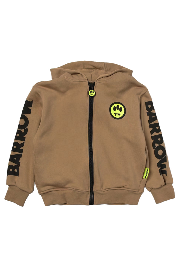 Felpa zip marrone unisex