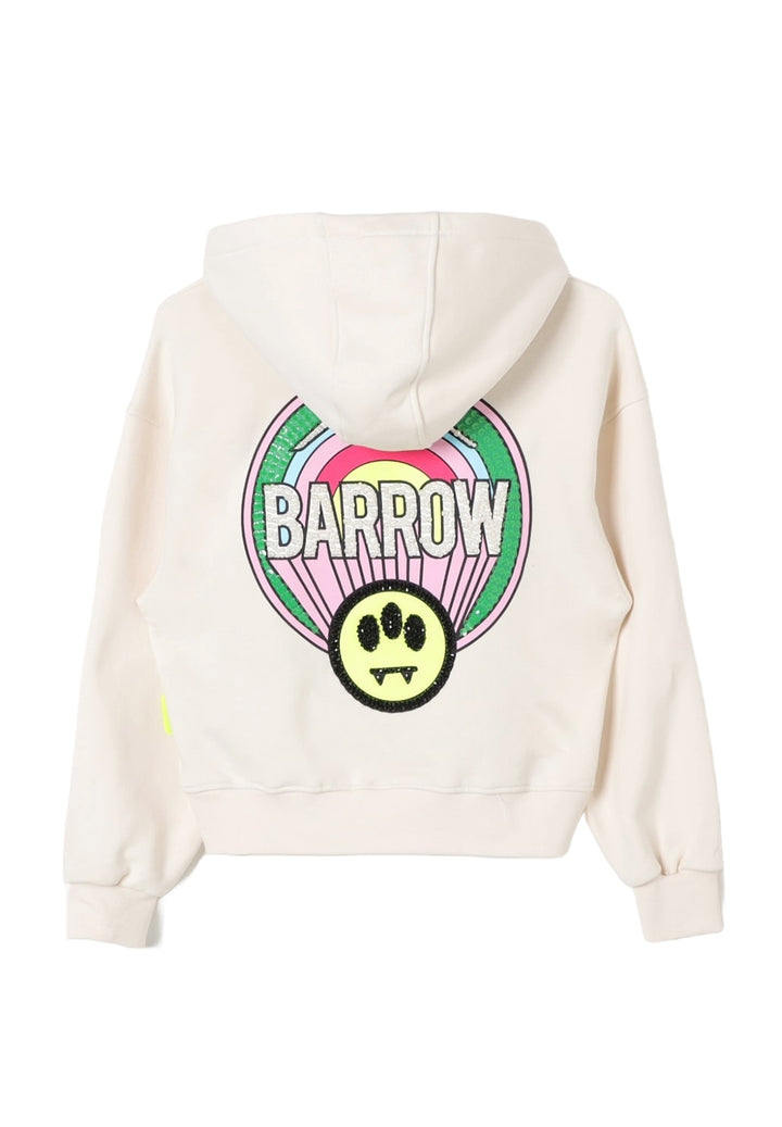 Felpa cappuccio beige per bambina