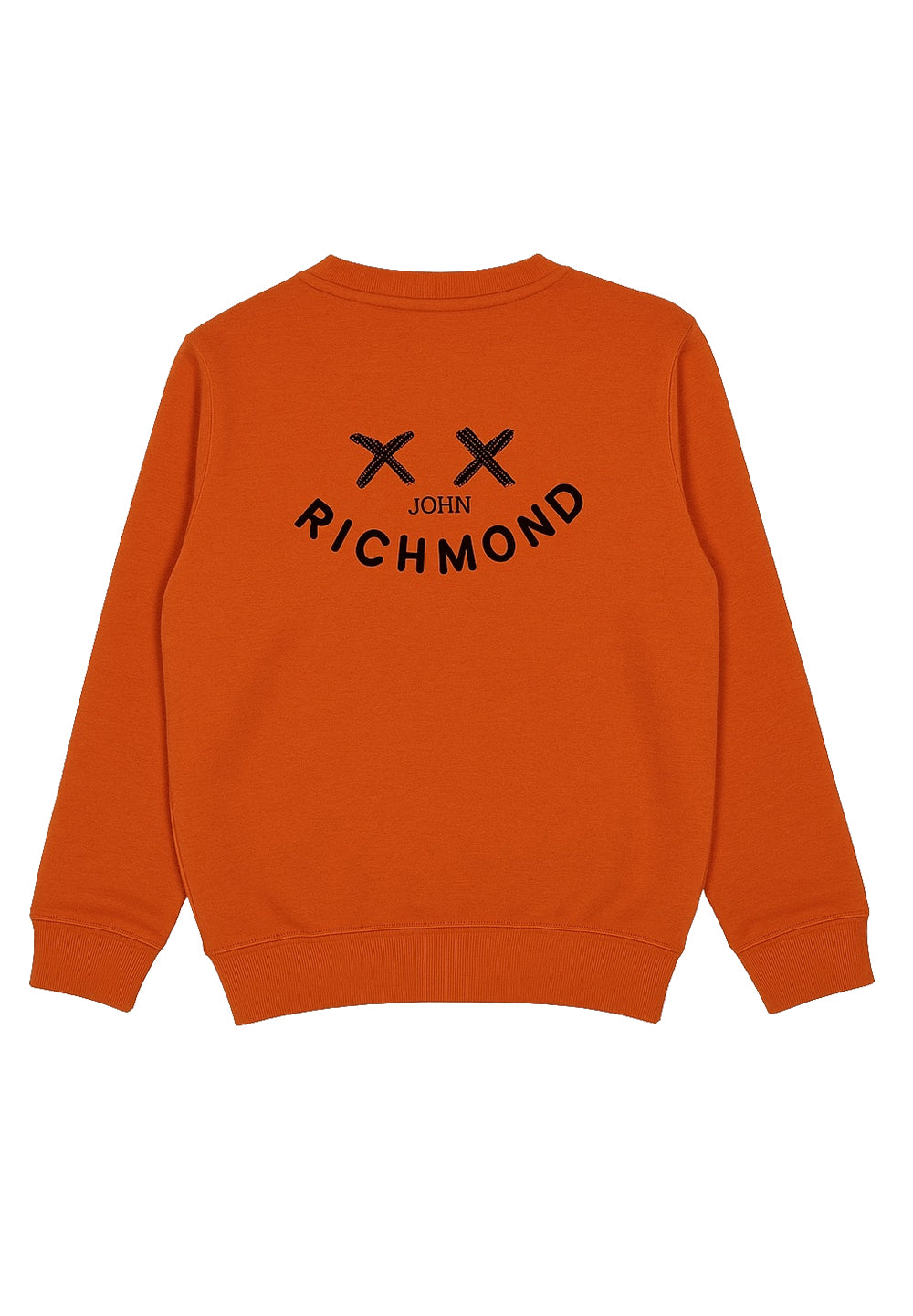 Sweat-shirt orange à col rond pour enfant