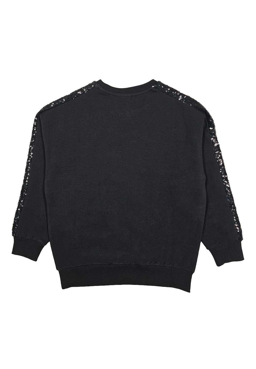 Schwarzes Sweatshirt mit Rundhalsausschnitt für Mädchen