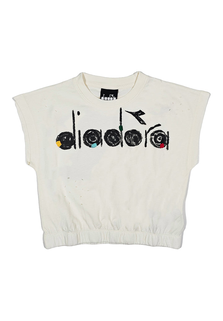 T-shirt crema per bambina