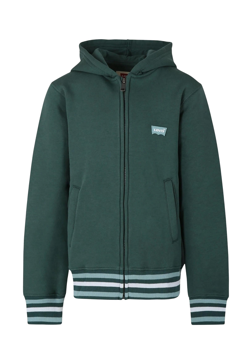 Felpa zip verde per bambino