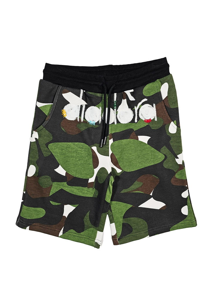 Bermuda felpa verde per bambino - Primamoda kids