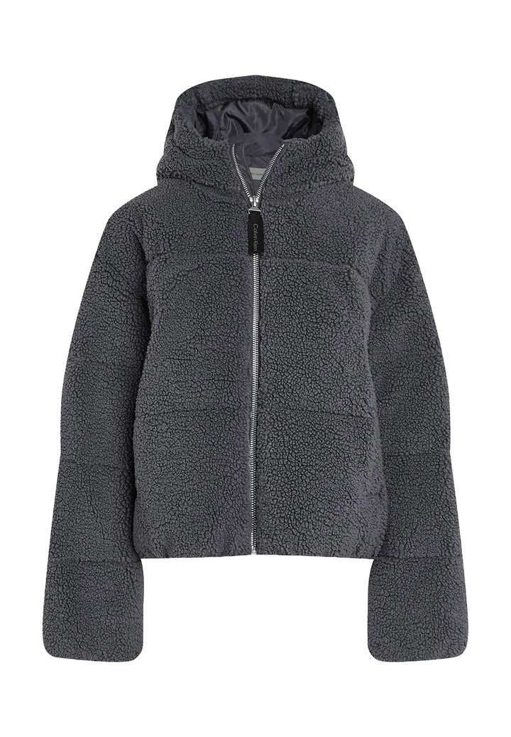 Giubbotto teddy grigio per bambina