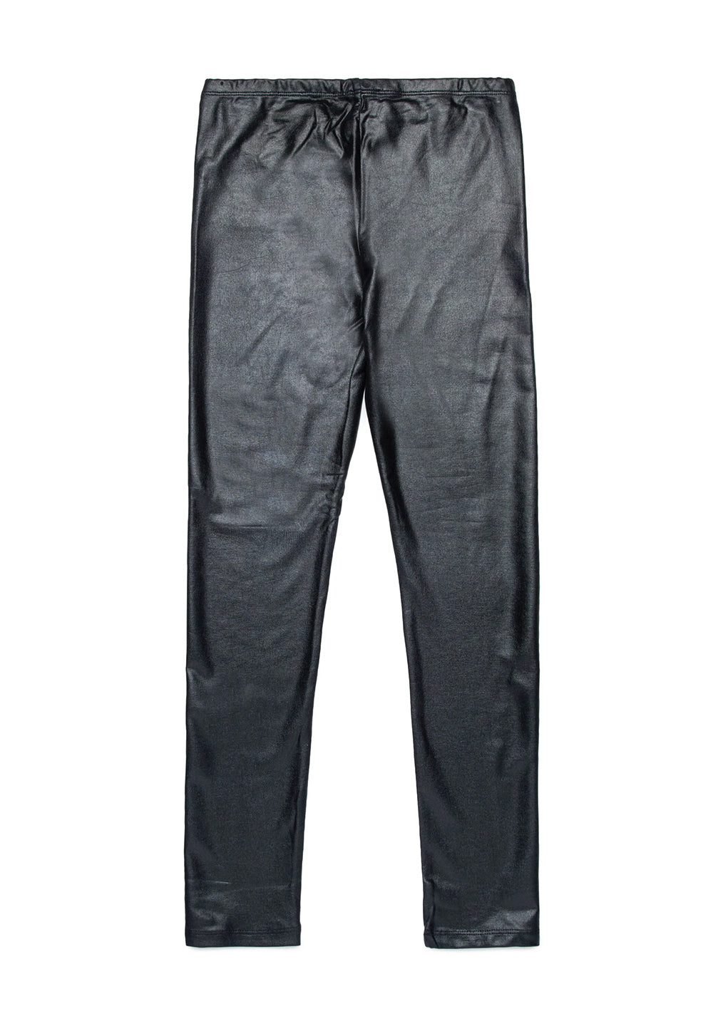 Schwarze Kunstleder-Leggings für Mädchen