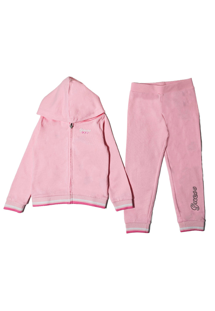 Completo felpa rosa cipria per bambina