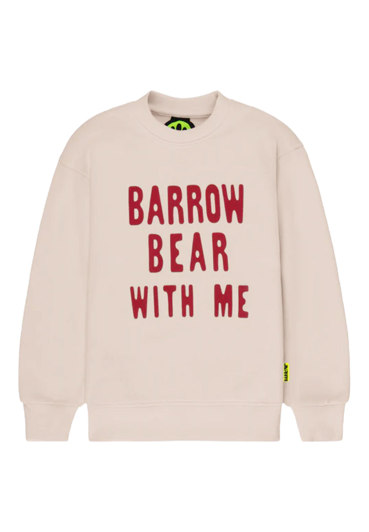 Felpa girocollo crema per bambino