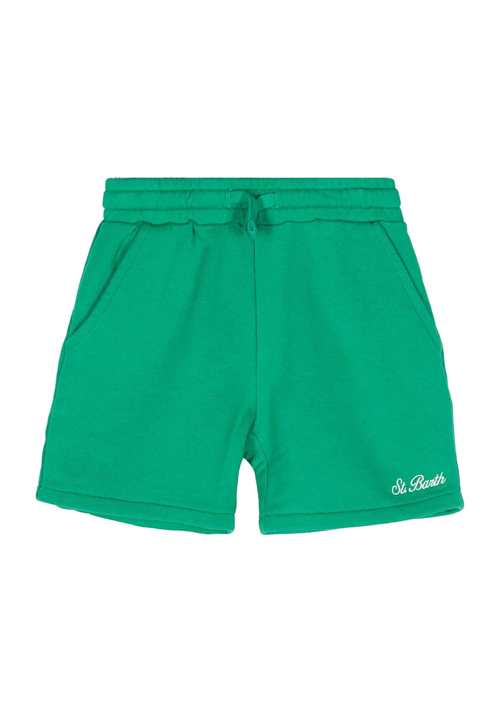 Bermuda felpa verde per bambino