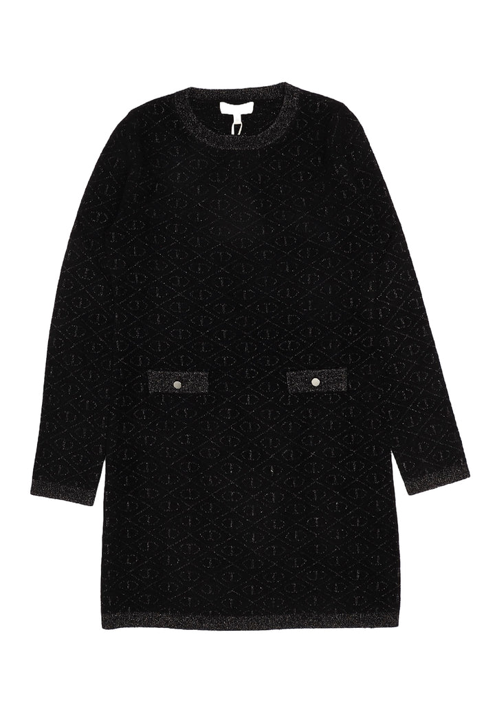Vestito maglia nero per bambina