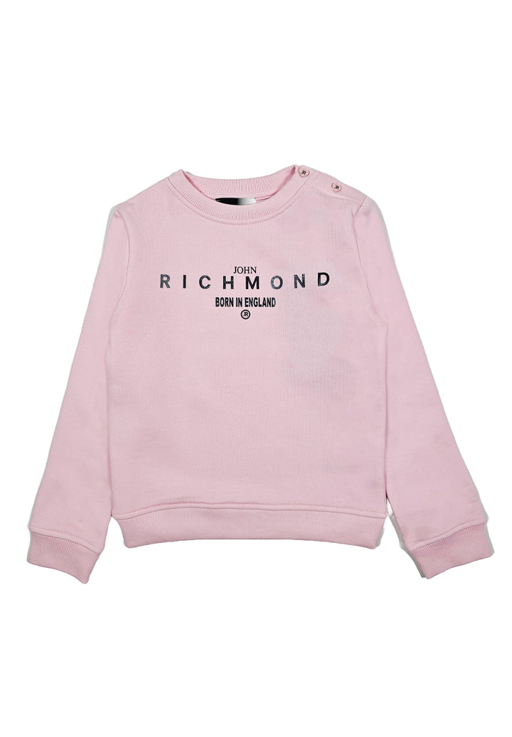 Sweat-shirt rose à col rond pour bébé fille