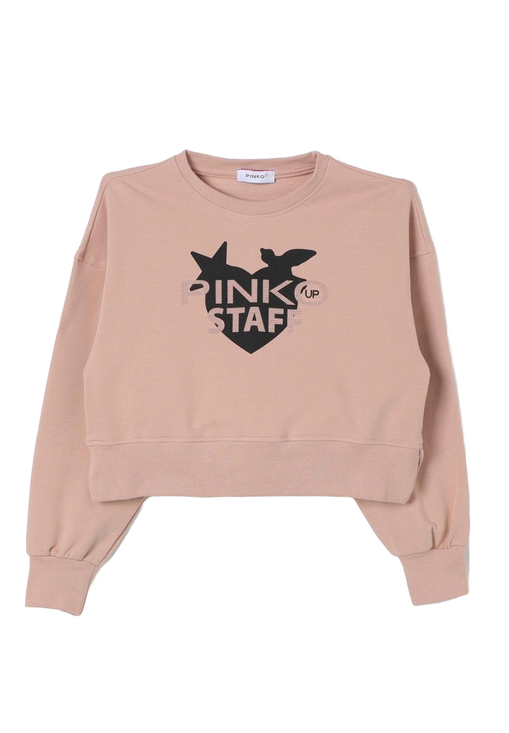 Sweat-shirt ras du cou rose pour fille