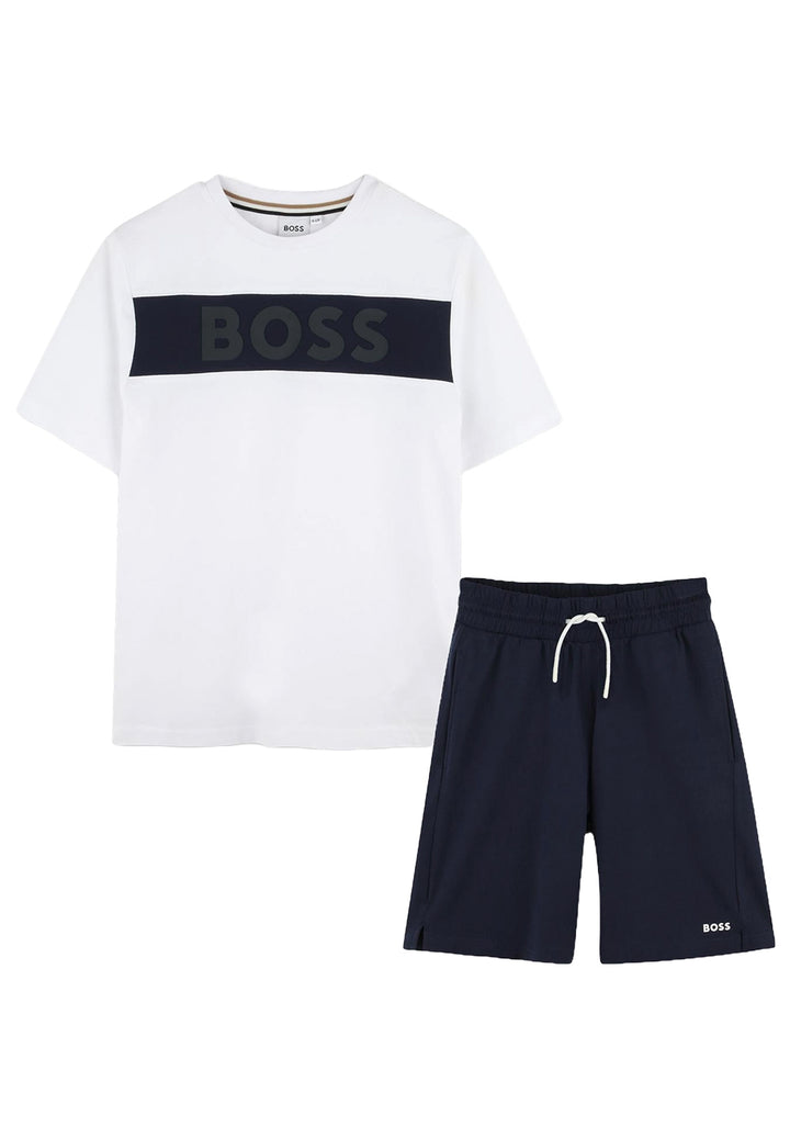 Completo bianco-blu per bambino