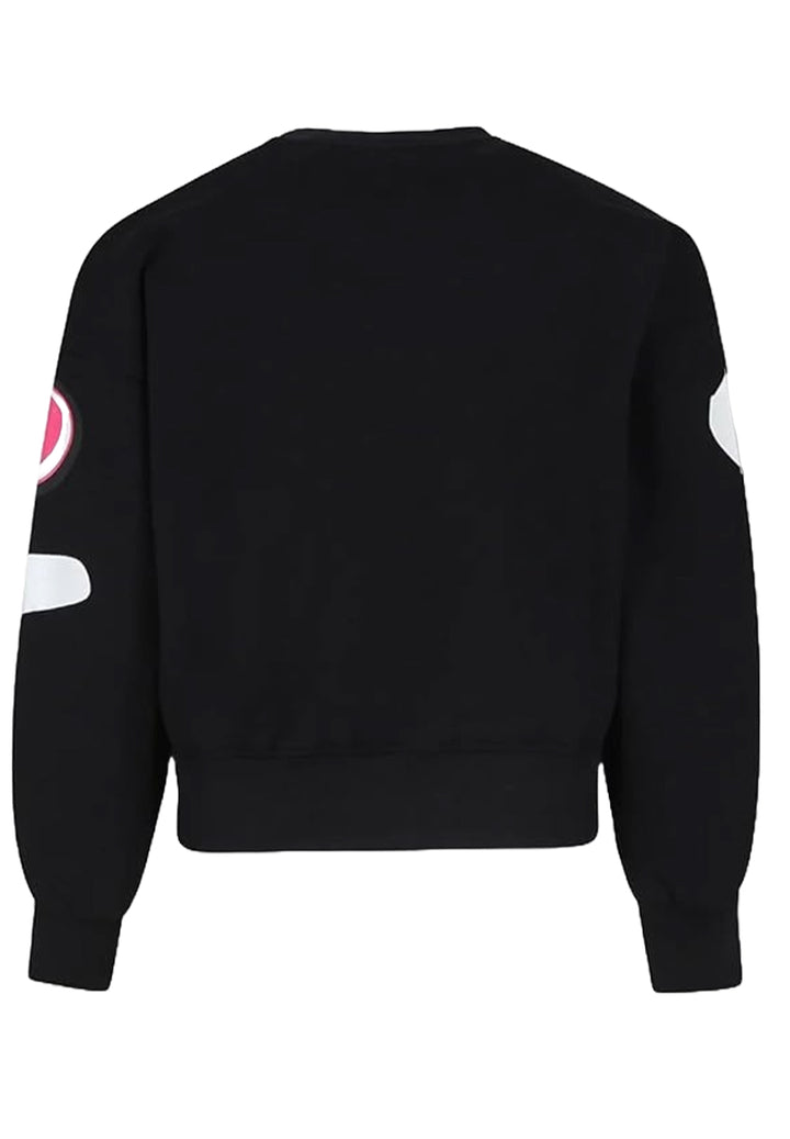 Felpa girocollo nera per bambina