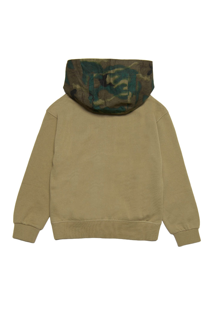 Felpa zip verde per bambino