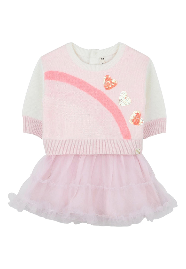 Vestito maglia rosa per neonata