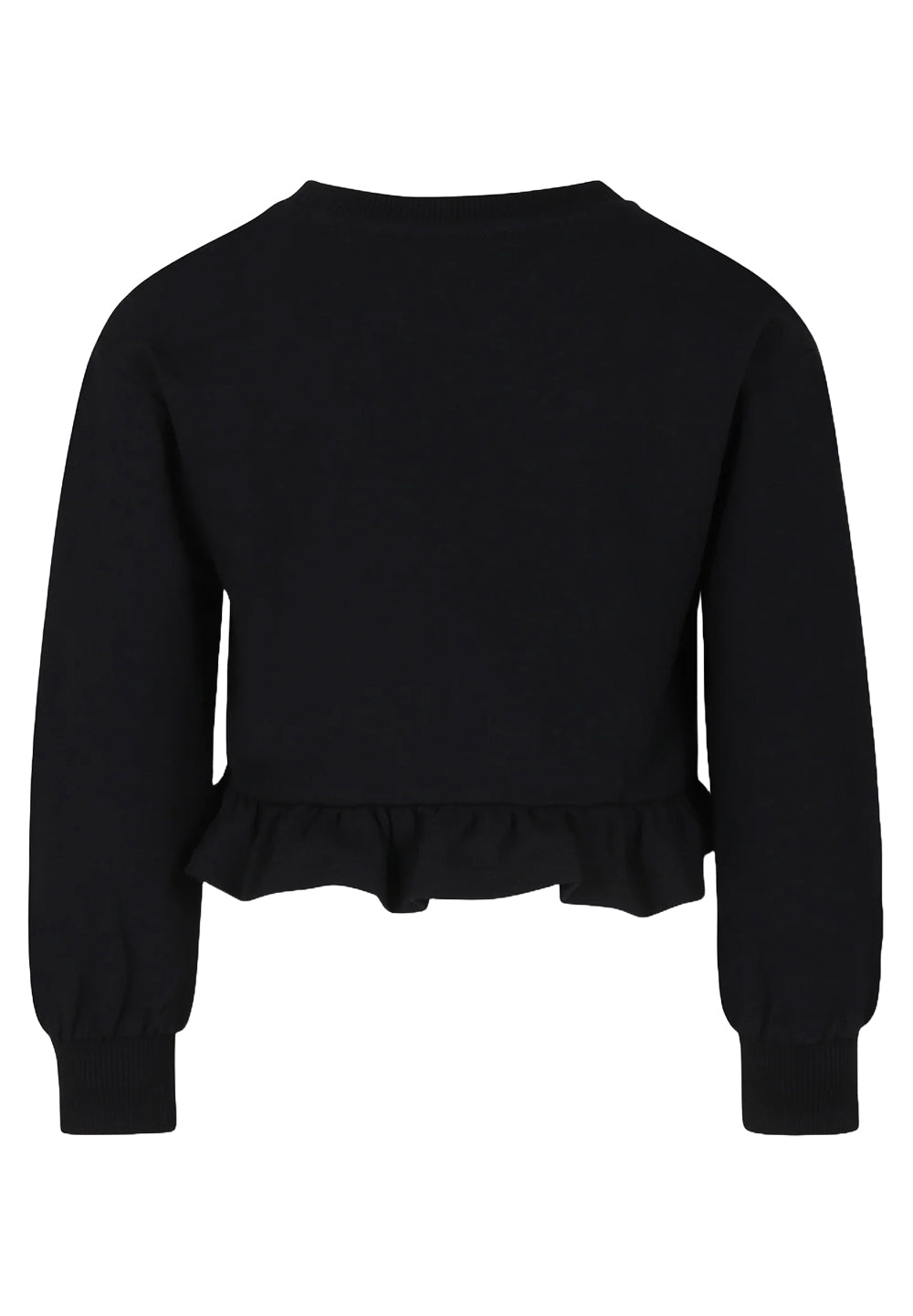 Schwarzes Sweatshirt mit Rundhalsausschnitt für Mädchen