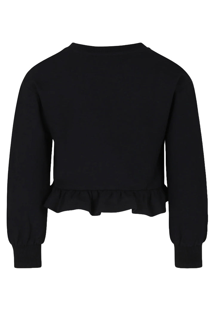 Schwarzes Sweatshirt mit Rundhalsausschnitt für Mädchen