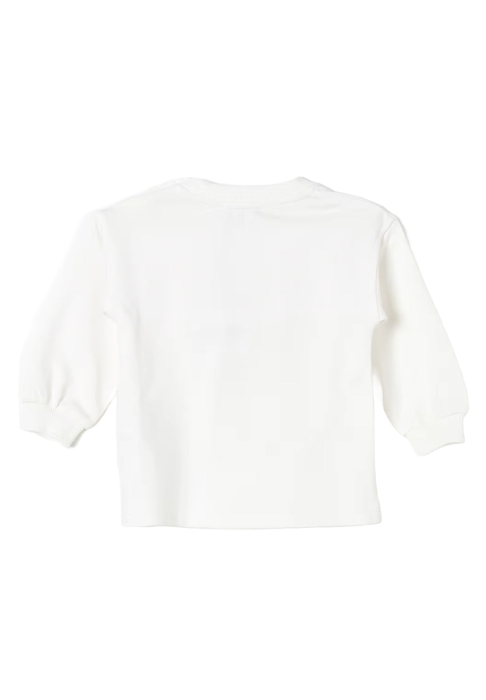 Cremefarbenes Sweatshirt mit Rundhalsausschnitt für kleine Mädchen