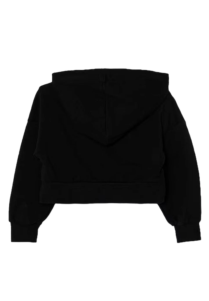 Felpa cappuccio nera per bambina