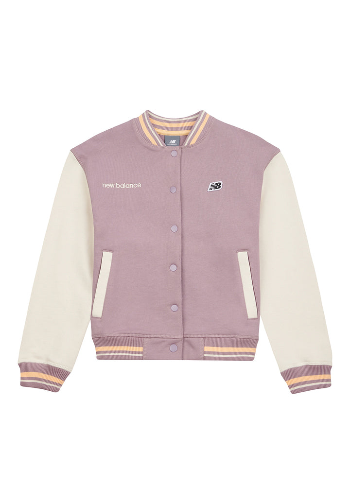 Bomber in felpa lilla per bambina