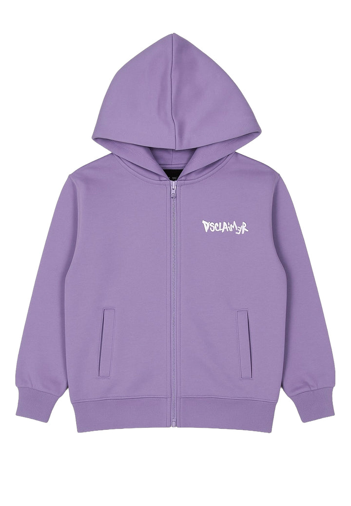 Sweat-shirt zippé lilas pour fille